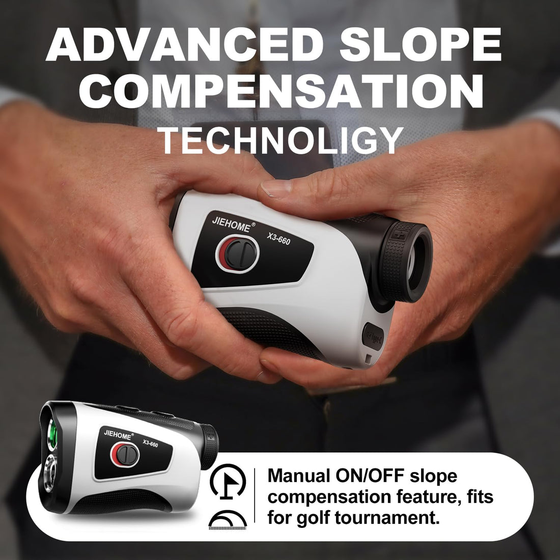 Golf Rangefinder with Slope, 660 Yards Range Finder Golfing, 7X Magnification