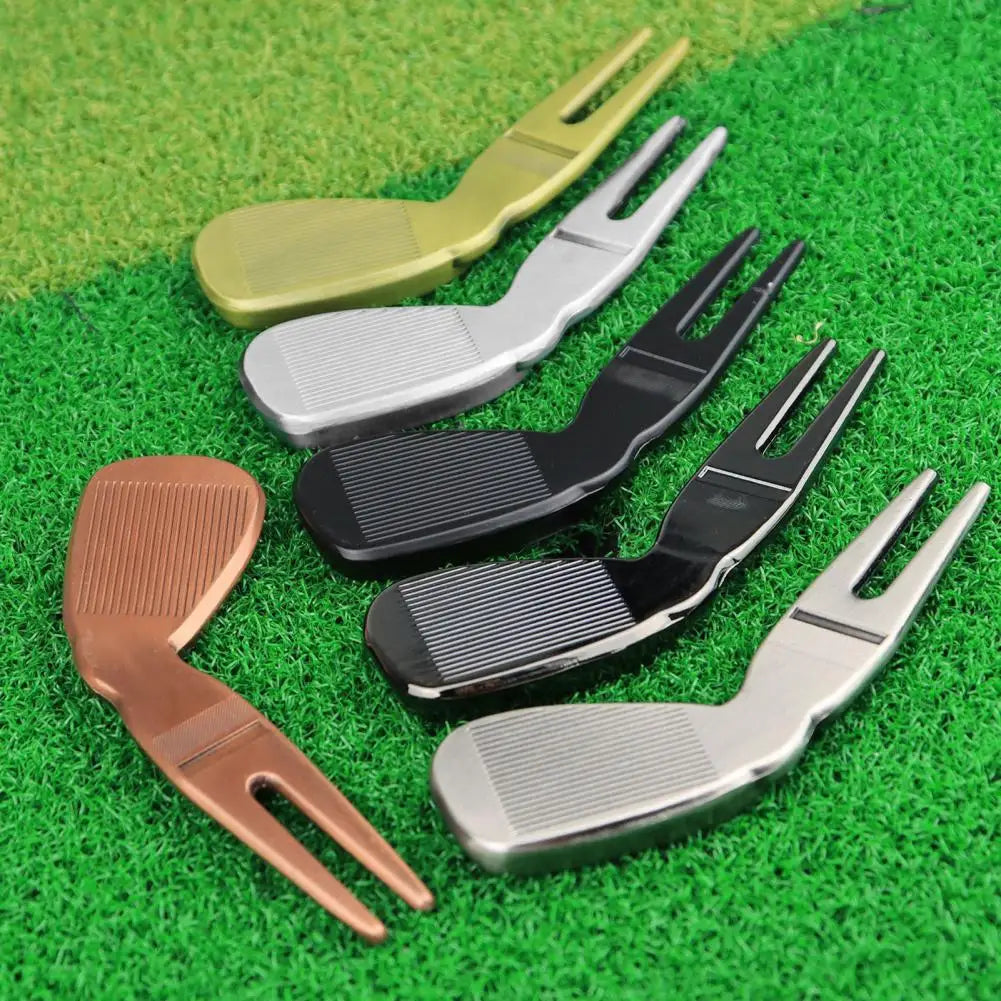 Golf Divot Repair Tool Zinc Alloy Switchblade Pitch Groove Cleaner