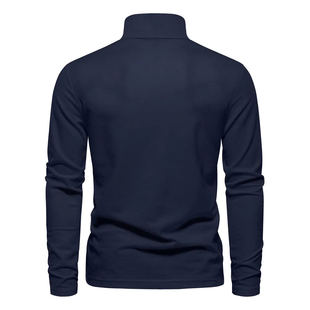 New Autumn Polo T shirt for Men Embroidery Solid Color Long Sleeve Golf Polo