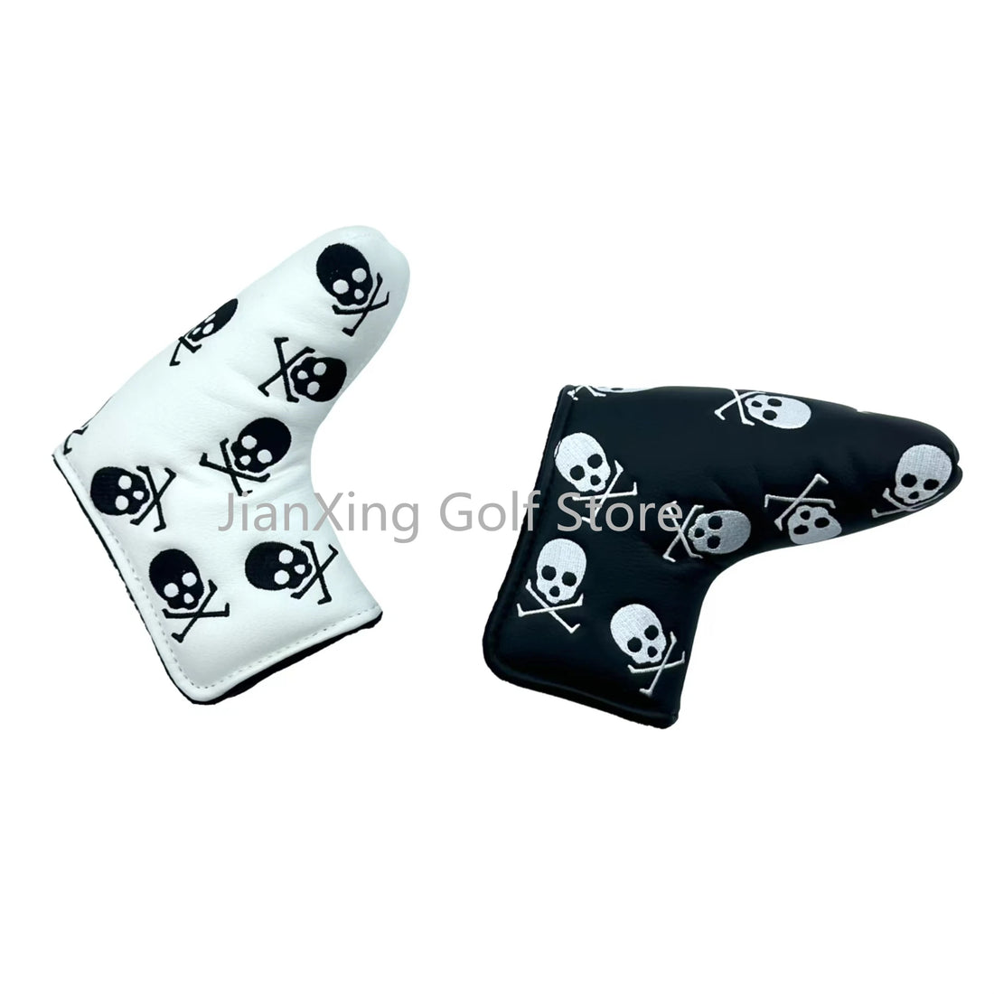 Golf Putter Cover PU Leather Skull Pattern Golf Club Cover Blade Putter