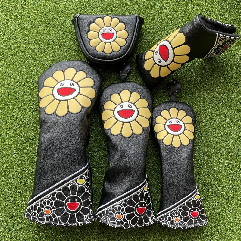 Lucky sunflower Golf Woods Headcovers Covers For Driver Fairway Putter