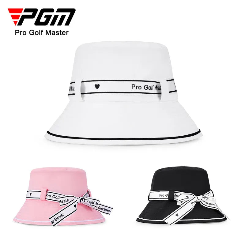 PGM Women's Golf Hat Bow Strap Fisherman Cap Sun-shading